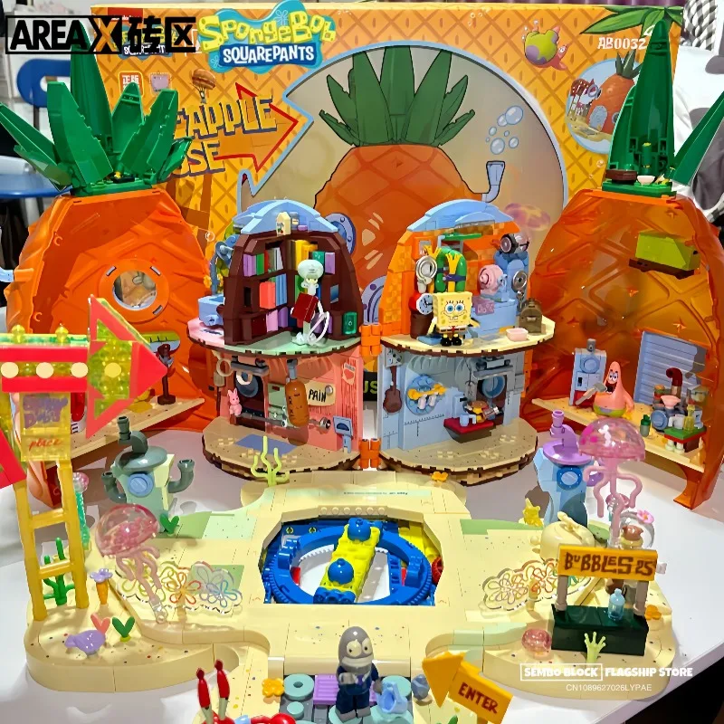 

AREA-X SpongeBob SquarePants Series Building Blocks Sea Dominator Driving School Decorative Building Blocks Exquisite Gifts