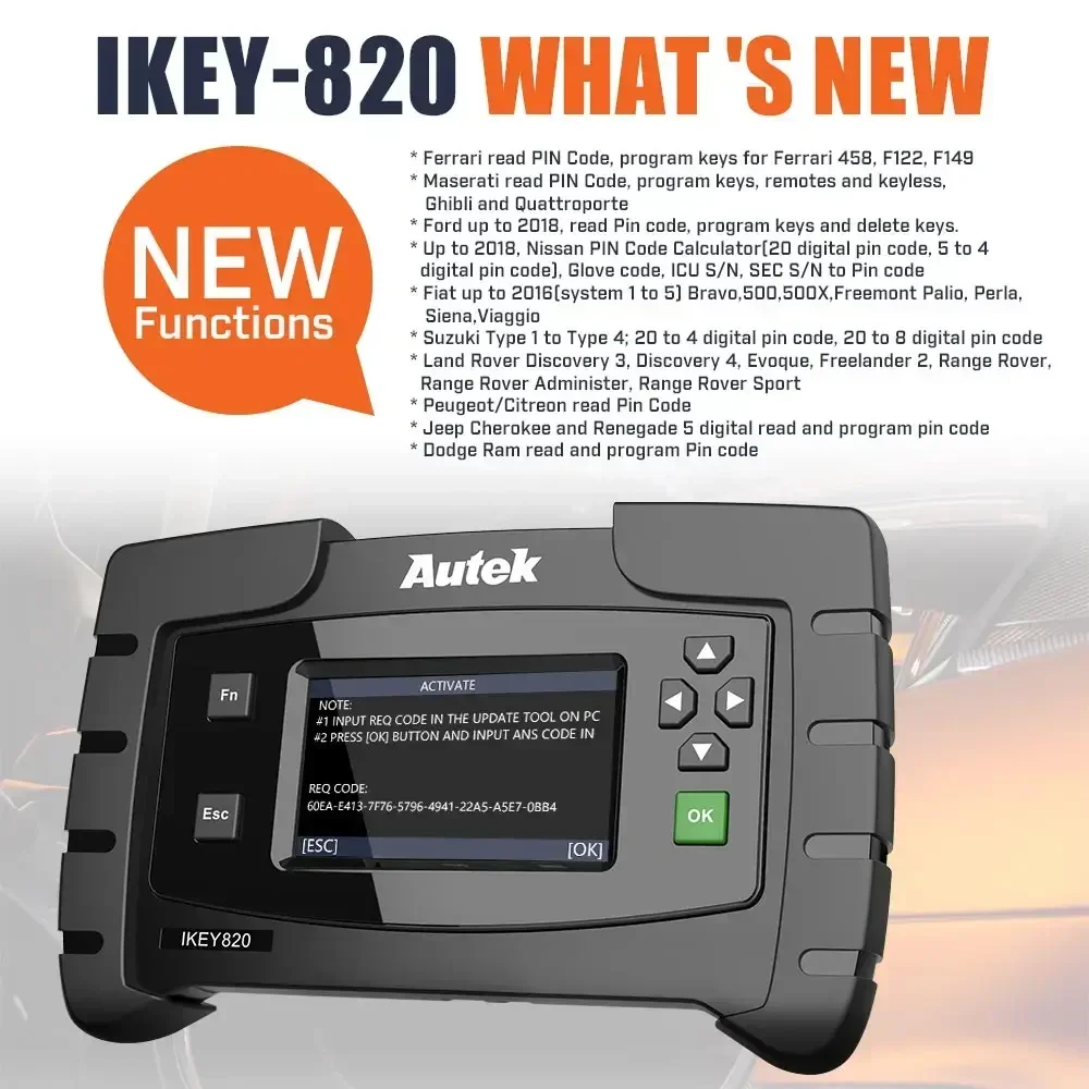 Original Autek IKey820 OBD2 Car Key auto key Programmer Universal Professional Tool Car Auto Scanner Diagnostic Tool ikey 820