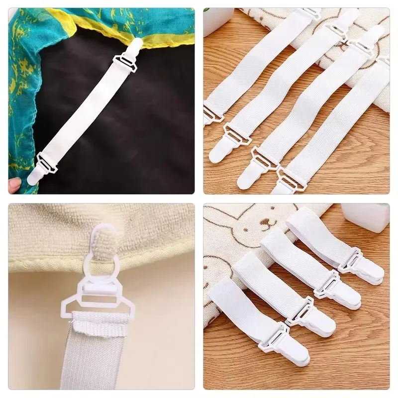 4-24Pcs Sheet Holders Bed Sheet Fasteners Straps for Mattress Pads Tablecloths Slipcovers Tidy Wrinkle Free