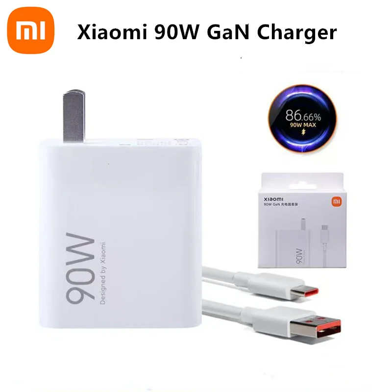 

Xiaomi Mi 90W GaN Charger Fast Charing USB-A Output With 6A Type-c Cable