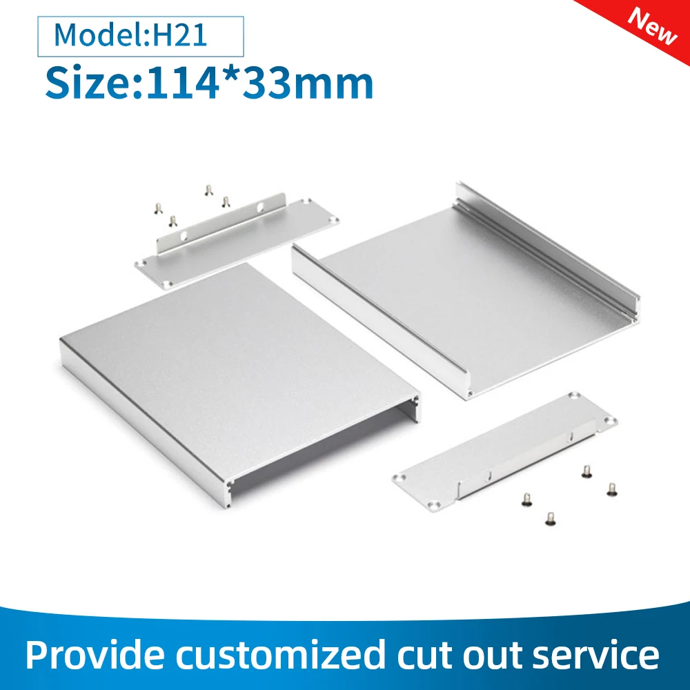 Factory Direct Wholesale Electronic Extrusion Enclosure Pcb Housing Casing Aluminum Instrument Box H21 114*33MM