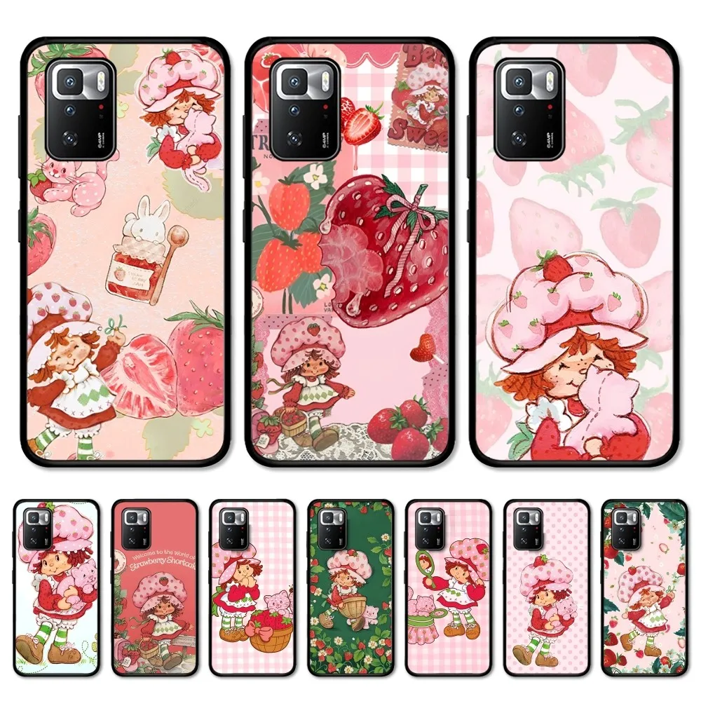 S-Strawberry Pink Shortcake Phone Case For Redmi Note 4 X 5 A 6 7 8 T 9 9S 10 11 11S 11Epro Poco M3 Pro