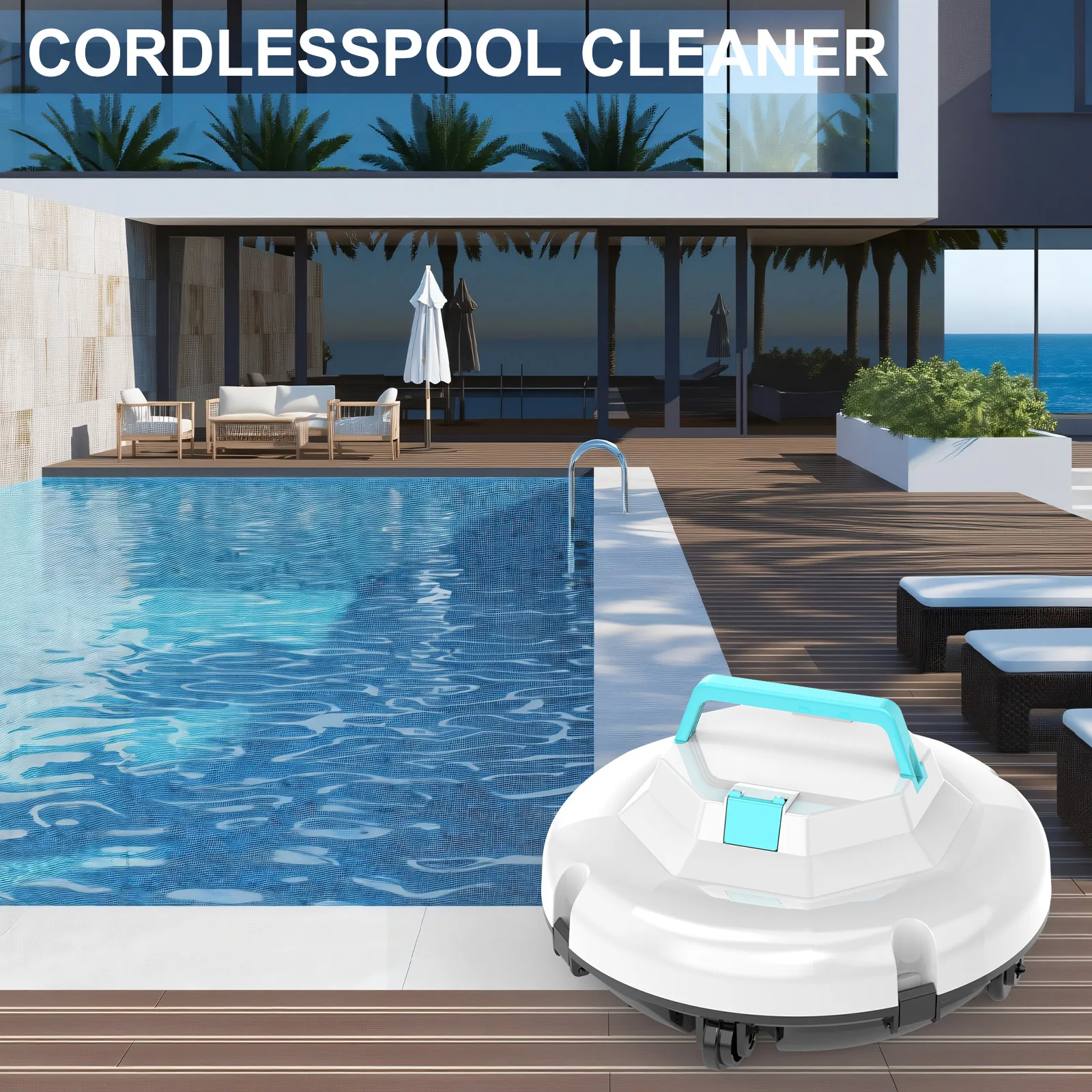 New Smart Pool Cleaning Robot Wireless Automatic Water Pool Bottom Sewage Suction Machine