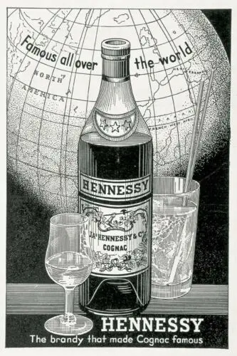 Letrero Metálico de Estilo Retro Vintage con Publicidad de Cognac Hennessy, Letrero para Pub, Bar o Cuarto de Hombre