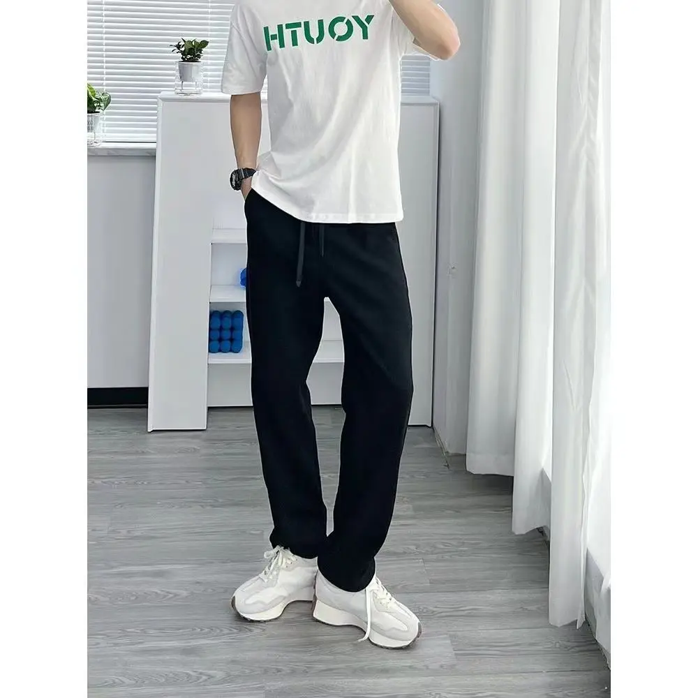 2025 New Style Hoodies Ins Spring Autumn White Casual Pants for Men and Women Handsome Versatile Straight Pants Sports Trousers
