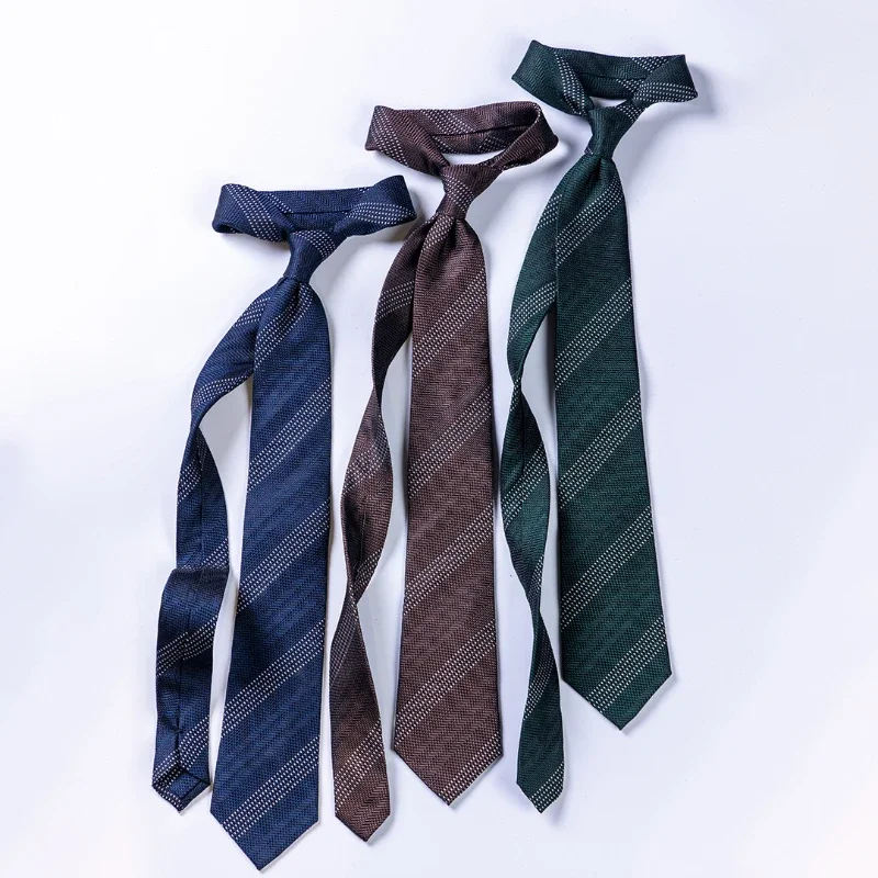 100% mulberry silk wool lined business casual tie, high-end men's retro striped silk jacquard tie, suitable for wedding gifts