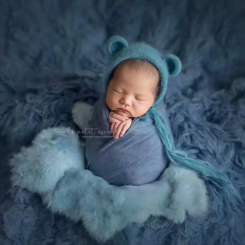 Newborn rabbit fur for baby photography props,basket filler cushion blanket