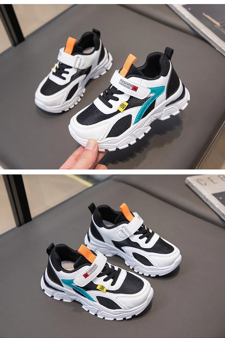 Kinder Turnschuhe Sportschuhe für Jungen Mode Leder Kinder Atmungsaktive Mesh Komfort Schuhe Casual Walking Outdoor Laufschuhe – Detail 9