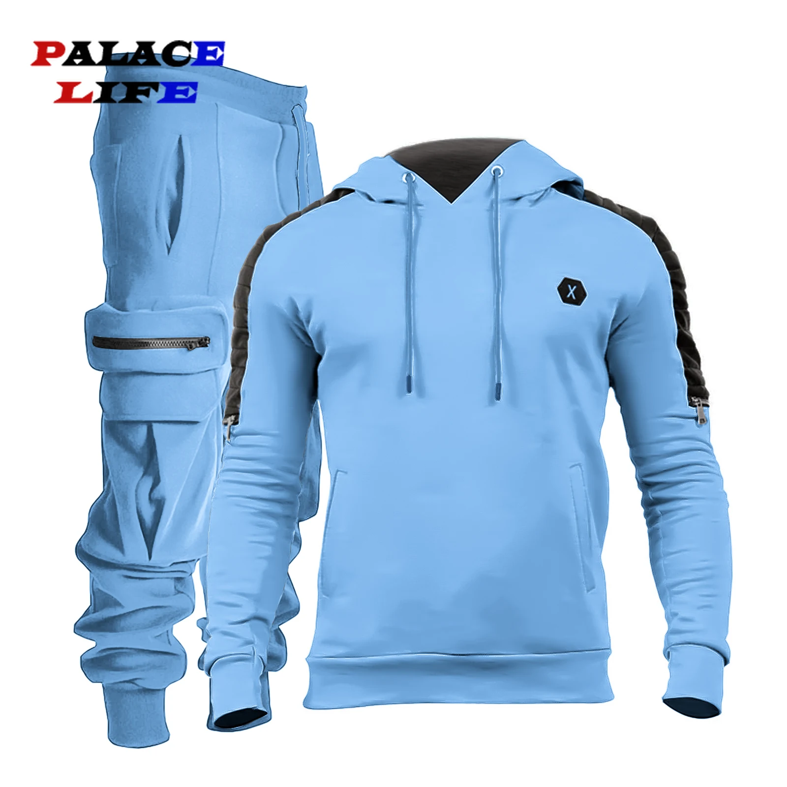 Tracksuit Men Sets Fashion Oversize Hoodies Sweatshirts Mens Streetwear Outdoors Unisex Hip Hop Casual Pants Cotton Couples Tops