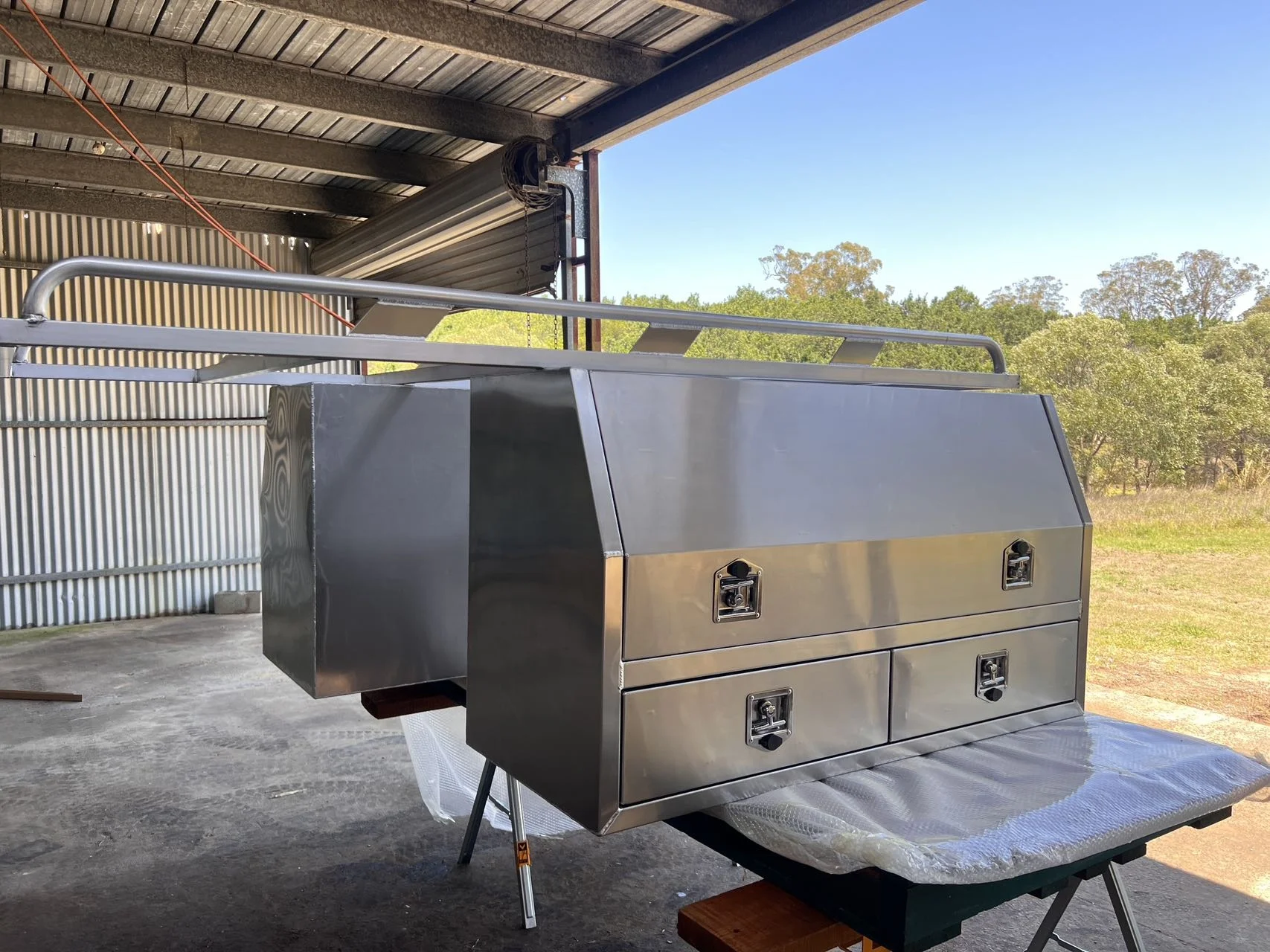 Aluminum Side Opening Truck Tool Box With Drawer