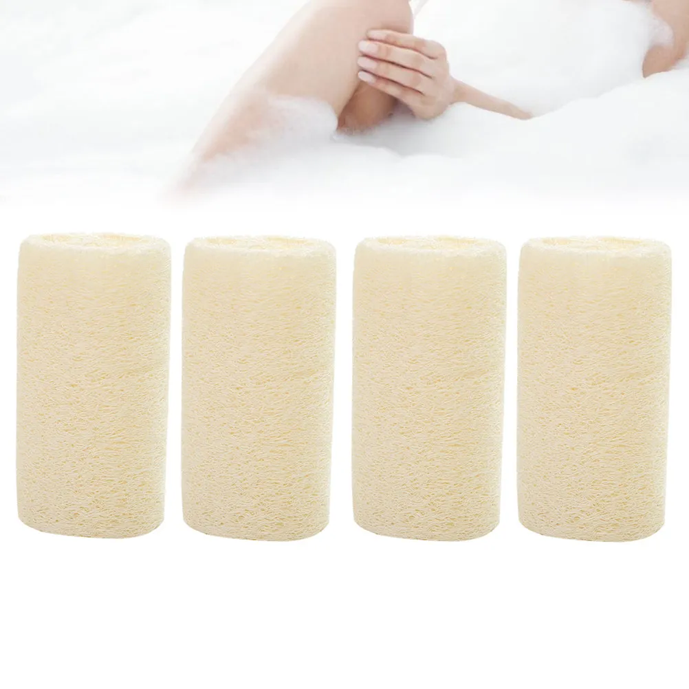 

4Pcs Loofah Sponge Pads Natural Exfoliating Bath Towel Soft Skin Cleanser Shower Scrubber Body Care Silk Smooth