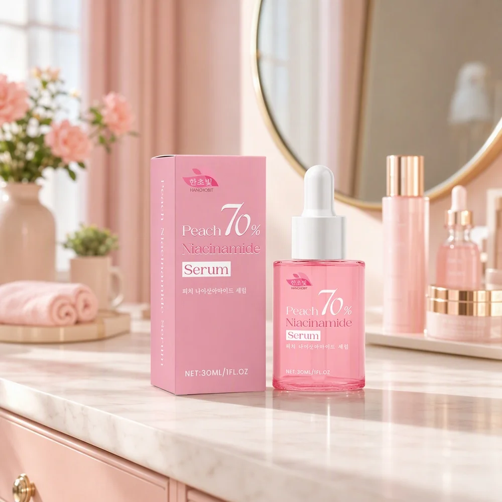 Ship From US Peach 70% Niacinamide Serum 30ml Brightening Face Serum With Dropper For Women Hydrating Moisturizing Repair Even Skin Tone Skincare