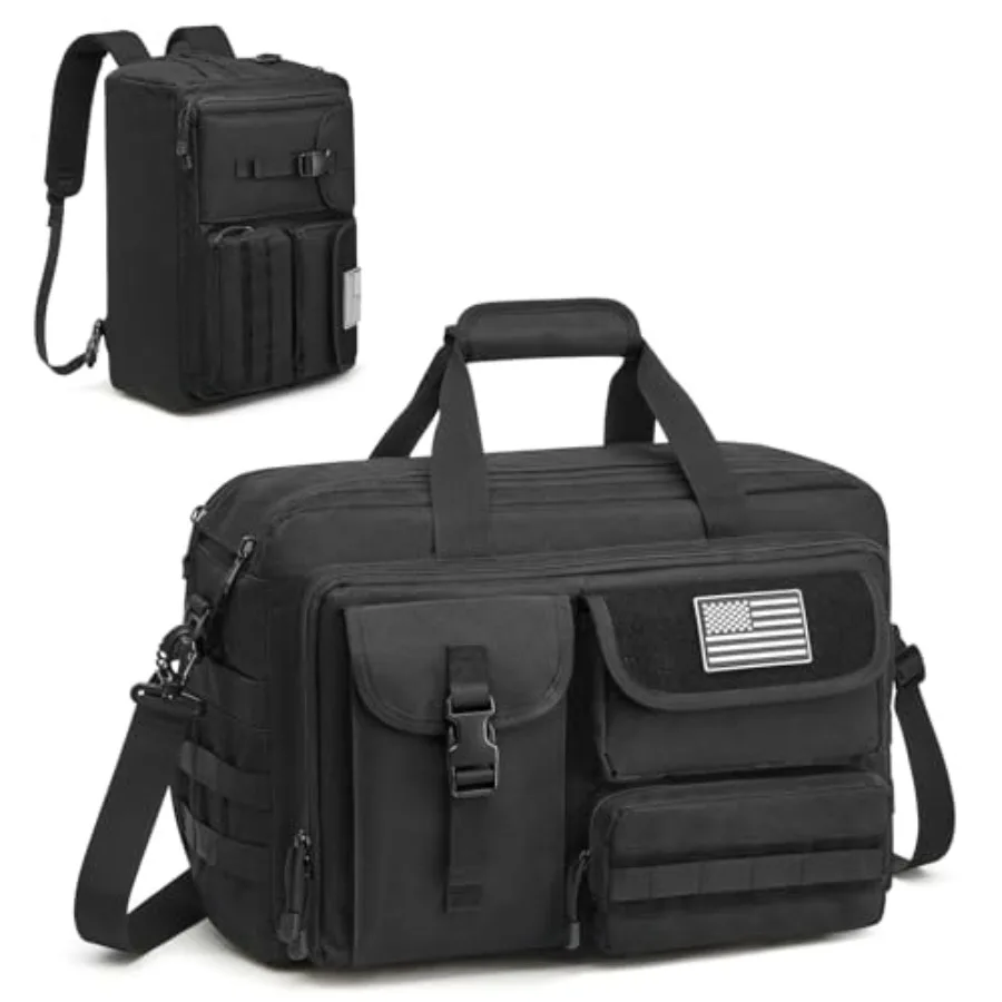 

G4Free 17.3 Inch Laptop Messenger Bag for Men, 3-in-1 Backpack for Travel Work Weekender, Large Tactical Shoulder Bag