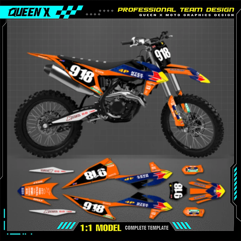 

QUEEN X MOTO For KTM SX SXF 2019 2020 2021 2022 EXC XCW 2020 2021 2022 2023 Custom Team Motorcycle Graphics Decal Stickers Kits