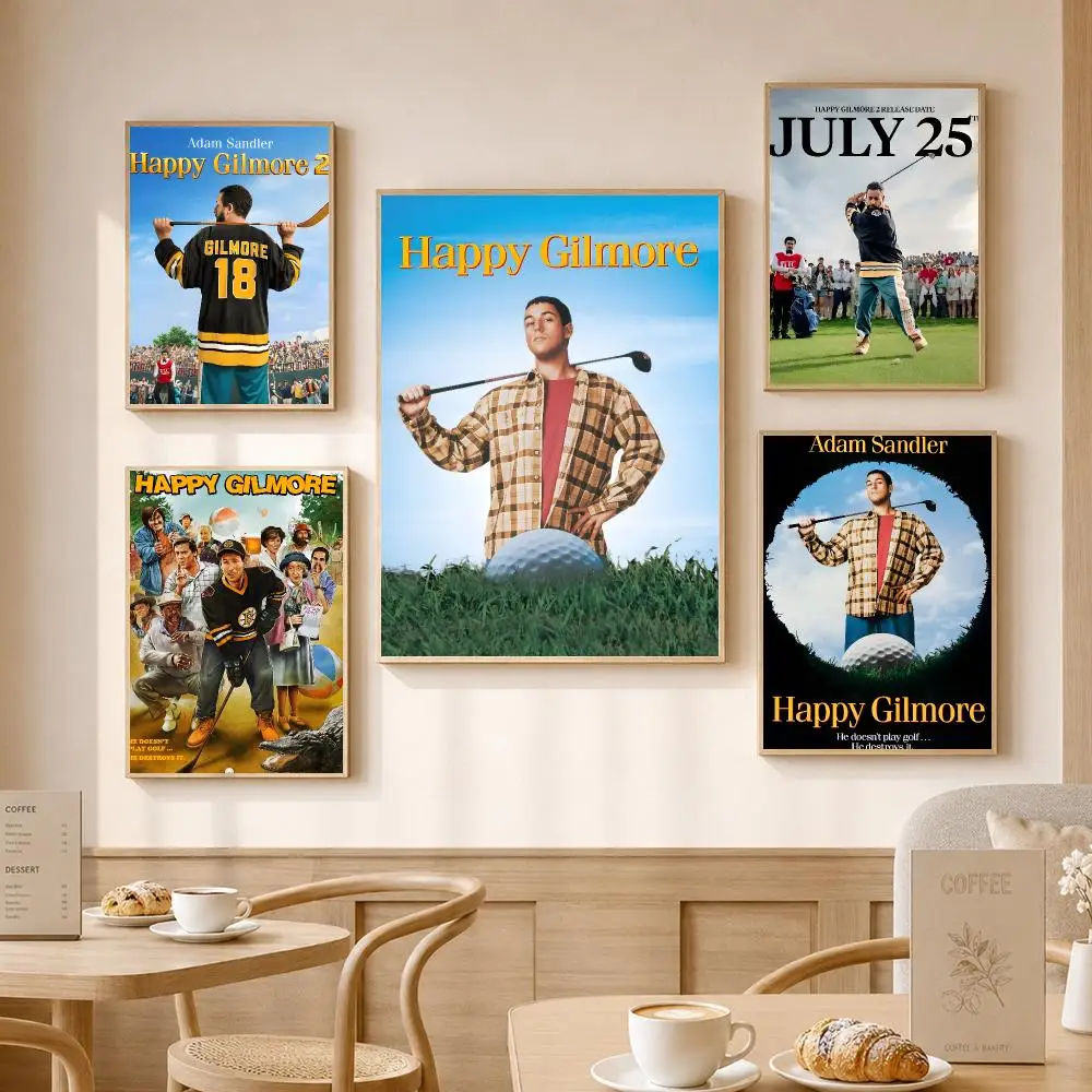 Movie H-Happy Gilmore Painting Calligraphy High-Definition With Textured Finish Modern Style For Hallway Wall Art Decor