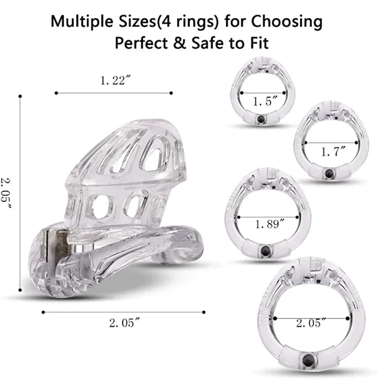 New Male Chastity Cage Lightweight Cock Cage Device Openable Ring Design With 4 Sizes Rings And Invisible Lock BDSM Sextoys