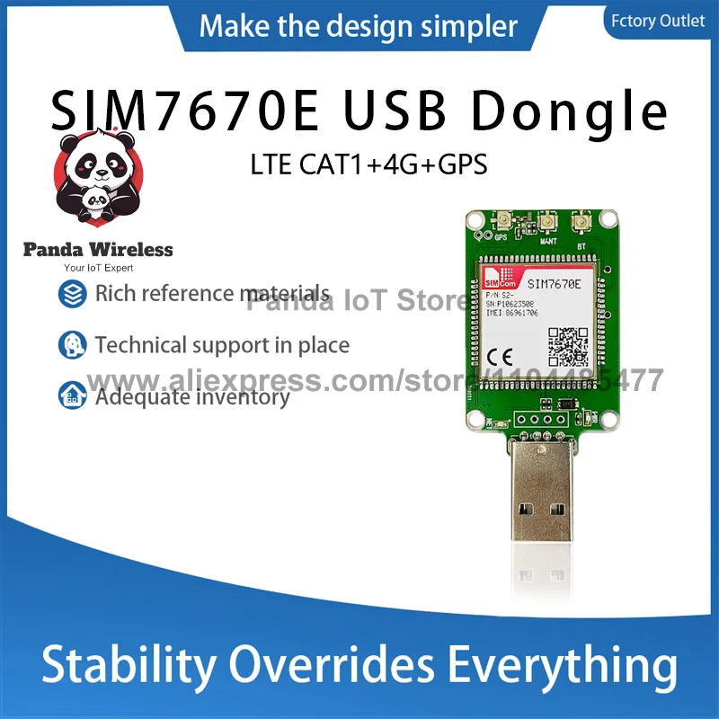 SIM7670E SIM7670E-MNGV SIM7670E-LNGV LTE CAT1 USB دونغل مع GPS 1 قطعة LTE-FDD: B1/B3/B5/B7/B8/B20/B28 LTE CAT1 + شريحة Qualcomm #5