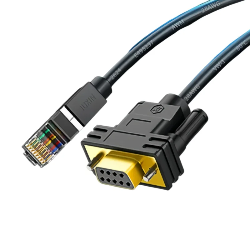 RJ45 to RS232 9-pin serial port DB9 to RJ45 network port data wire harness