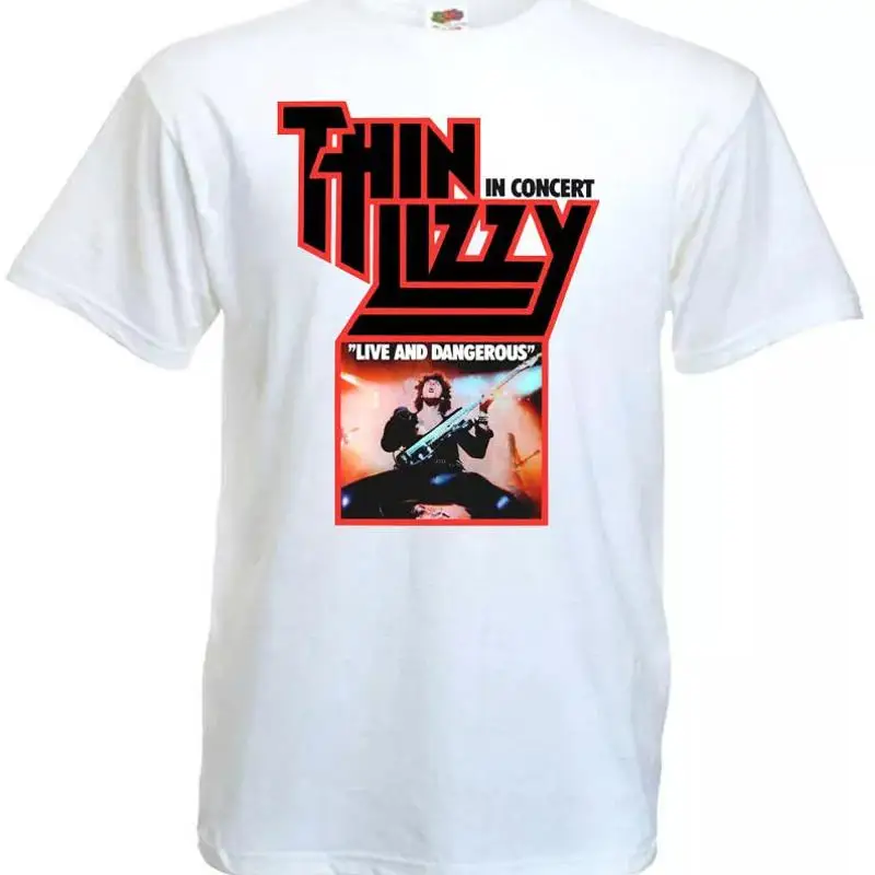 تي شيرت Thin Lizzy Live and Dangerous V4 أبيض جميع المقاسات S 5Xl Lt320 #1