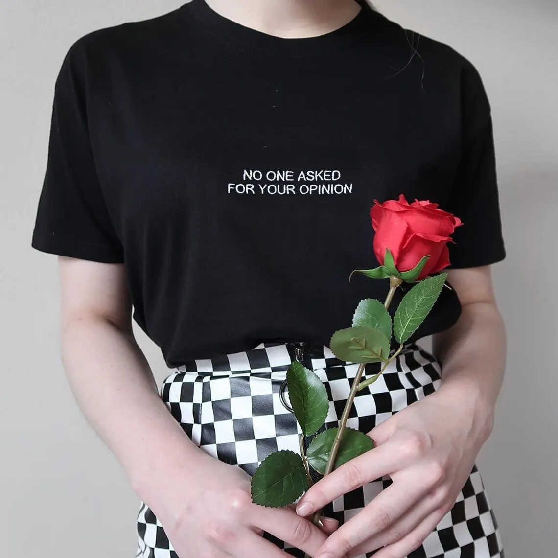 Sugarbaby No One Asked For Your Opinion T-shirt Aesthetic Shirt Grunge t shirt Tumblr Clothing Cotton Casual Tops Drop Shipping