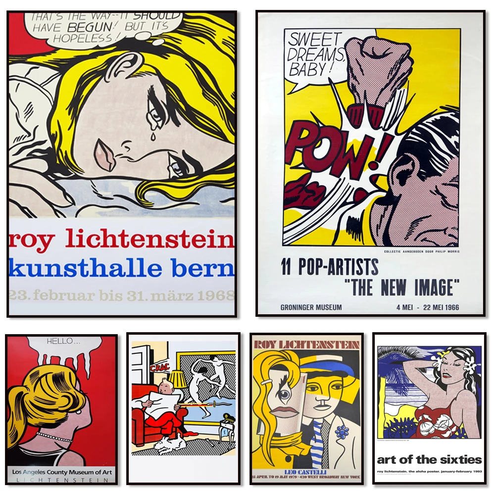 Lichtenstein Exhibition Poster - Leo Castelli Gallery,Exhibition Poster,pop art,wall art,Abstract Art Print,Giclee Print