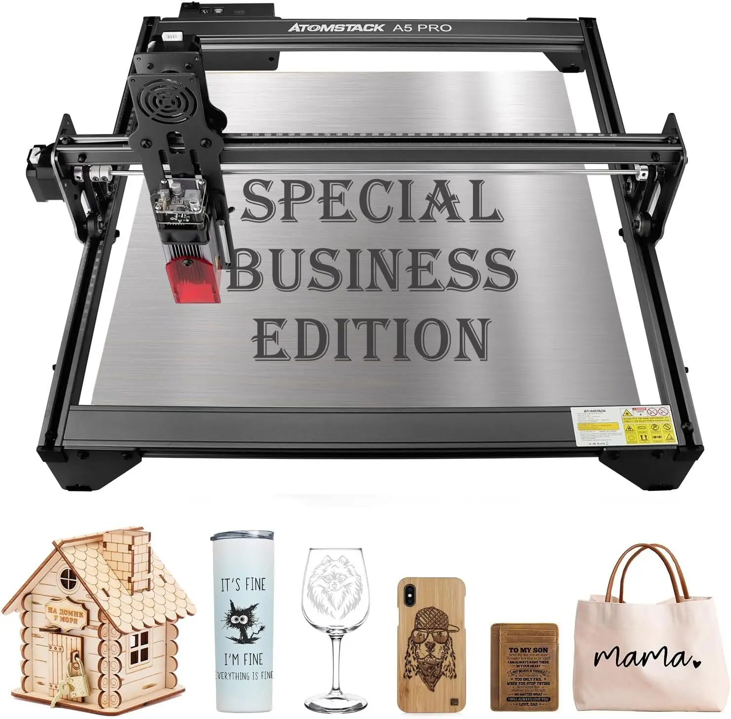 Commercial Laser Engraver, 5W Output Power Laser Cutter, 40W Laser Engraving and Cutting Machine for Metal