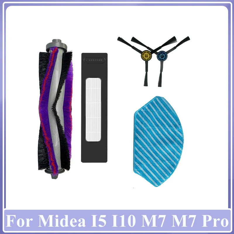 For  Midea I5 I10 M7 M7 Pro Robot Vacuum Cleaner Part Main Side Brush Hepa Filter Mop Pad Spare Parts Replacement