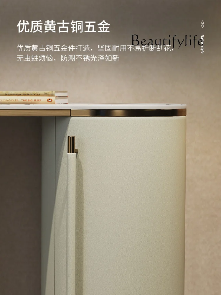 Italian-Style Light Luxury Storage Hallway Table Simple Modern Wall View Table Decorative Rock Plate Hallway Cabinet