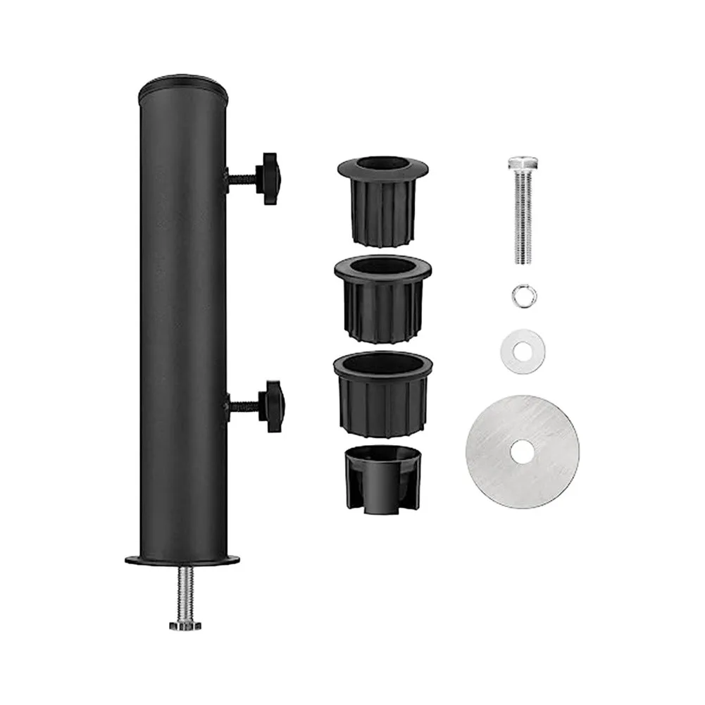 Windproof Outdoor Umbrella Stand Tube with Adjustable PVC Sleeves and Secure Base for Stable Setup in Windy Areas