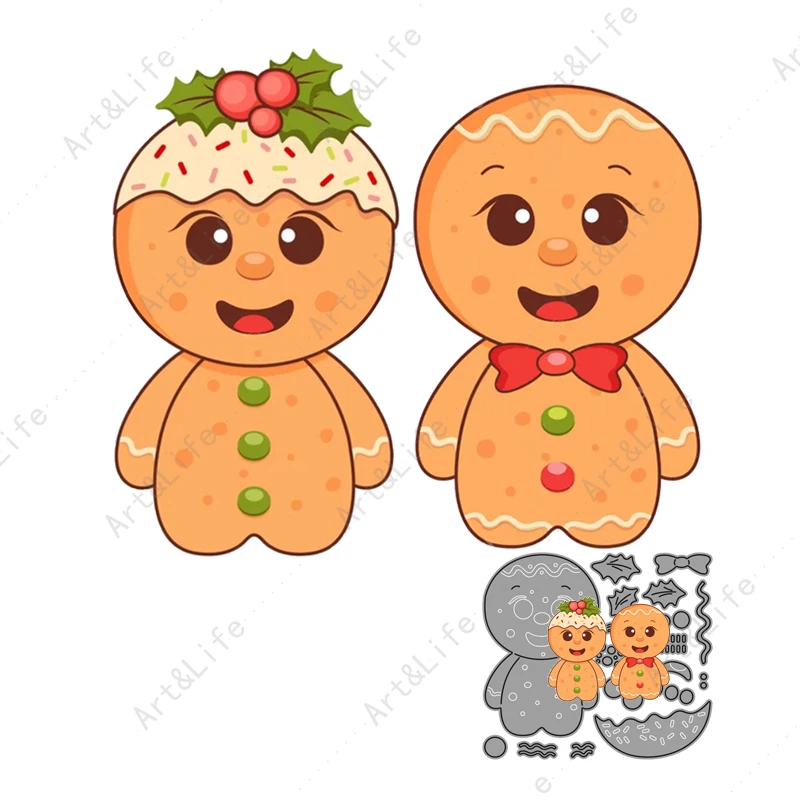 2 w 1 Metal wykrojniki Gingerbread Man Christmas Deer szablony do robienia Scrapbooking, rzemiosło tłoczenie foremki do wycinania forma do wycinania