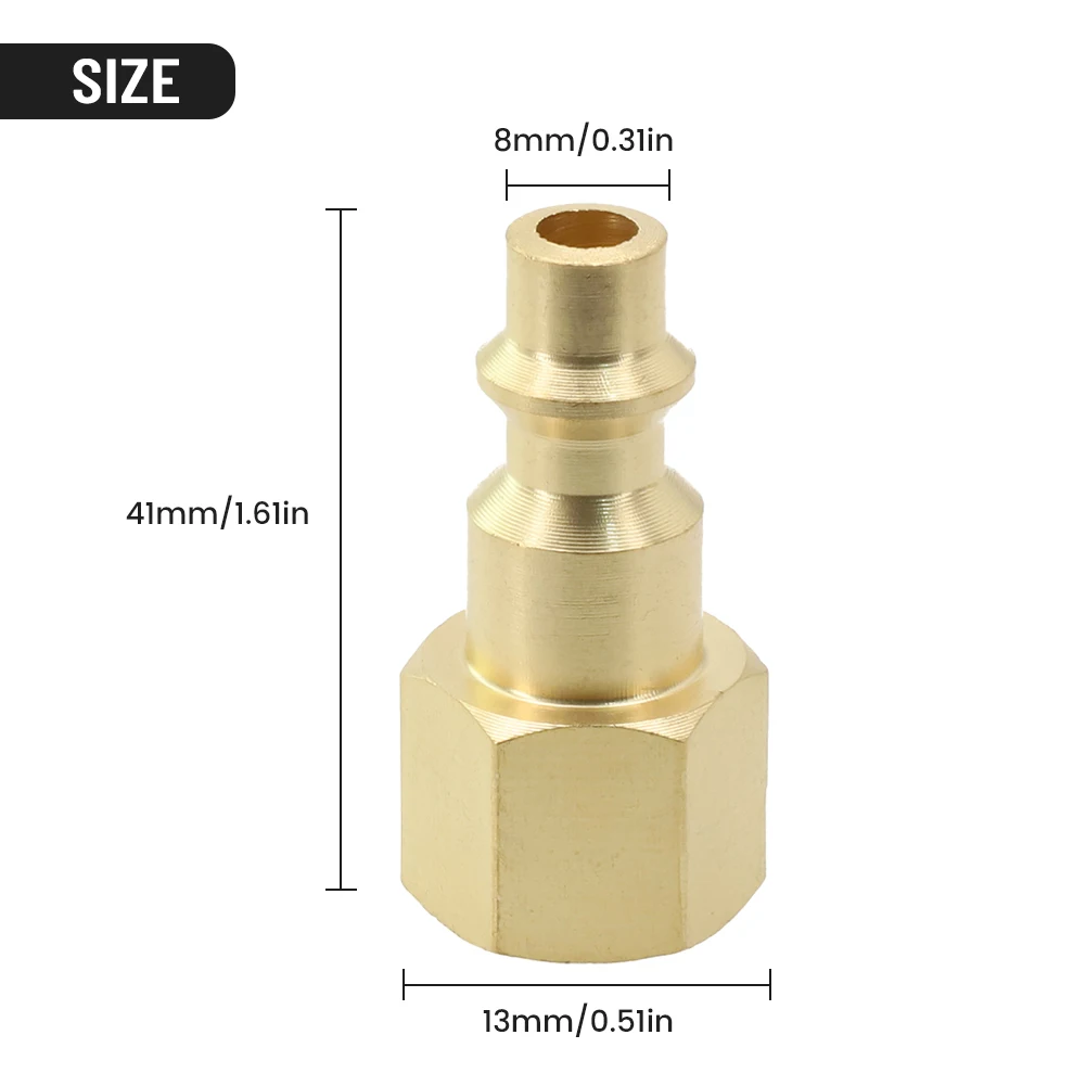 

Air Hoses Quick Connector Brass Material Durability Nickel Plated Quick Release Fittings Simple To Use 2pcs 41mm Length