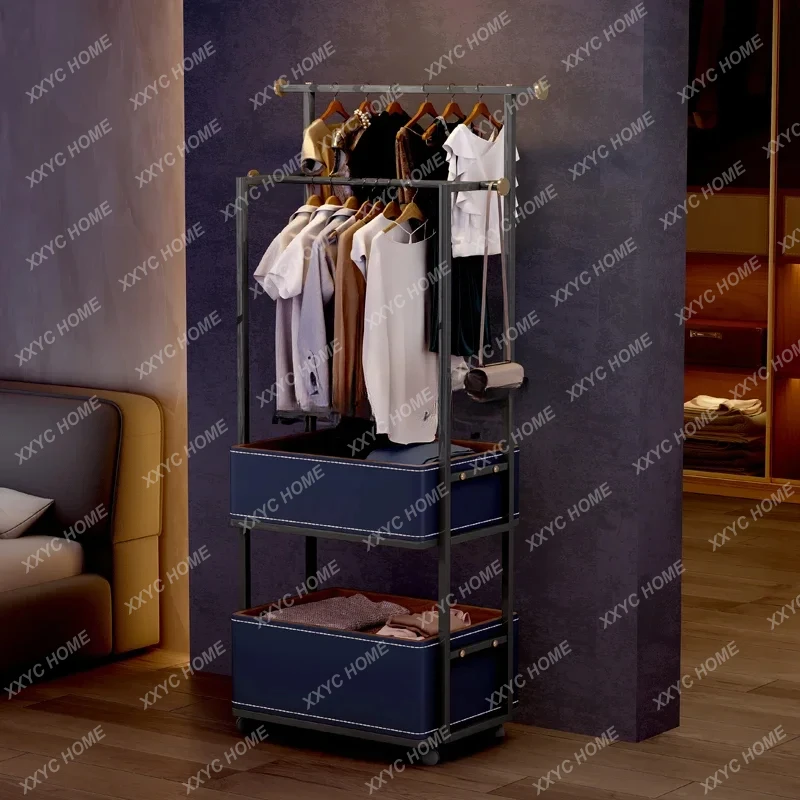 Italian minimalist removable coat rack bedroom saddle leather floor hanger