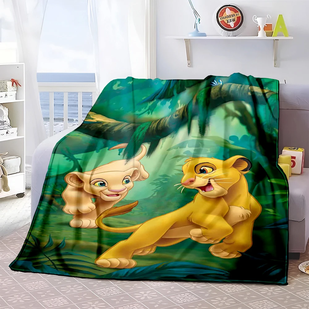 Disney Simba Król Lew Koc na drzemkę Zimowe dzieci Miękkie flanelowe pluszowe koce kempingowe Puszyste dziecko Sypialnia dla dzieci Prezent dla