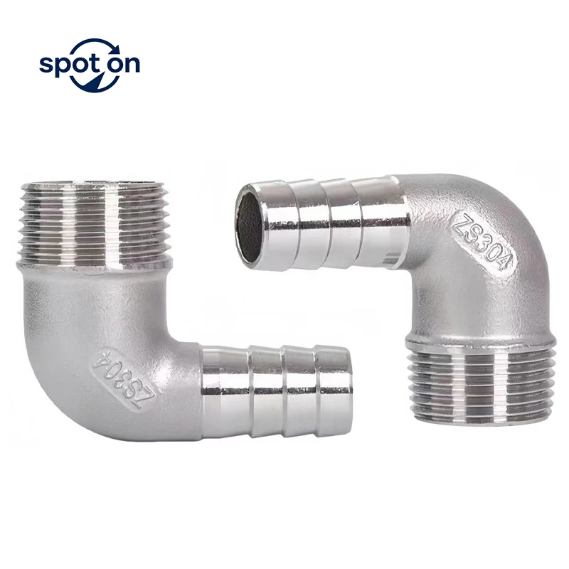 304 Stainless Steel Pipe Fitting 8/10/12/16/20/25/32mm Hose Barb Tail 1/8