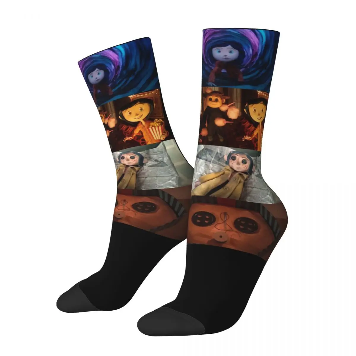 Retro Women Men Coralines Film Cartoon Crew Socks Other Mother Stuff Cozy Socks Warm Birthday Present