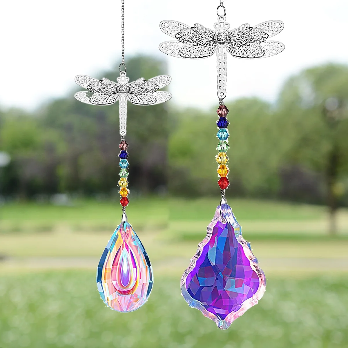 Three-Dimensional Dragonfly Crystal Sun Catcher Suncatcher Prism Ball Pendant Lighting Pendant Hanging Window