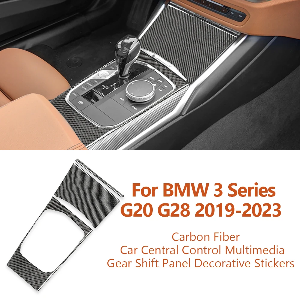 

For BMW 3 Series G20 G28 325li 330d 335 2019-2023 Carbon Fiber Car Gear Shift Panel Decorative Sticker Auto Interior Accessories