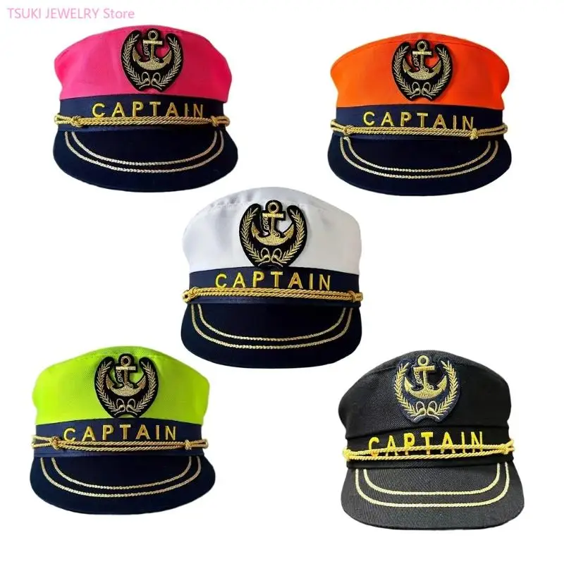 

62KE Adjustable Adult Captain Hat Sailing Hat Classical Sailors Hat Soft Cotton For Casual Outfits And Parties