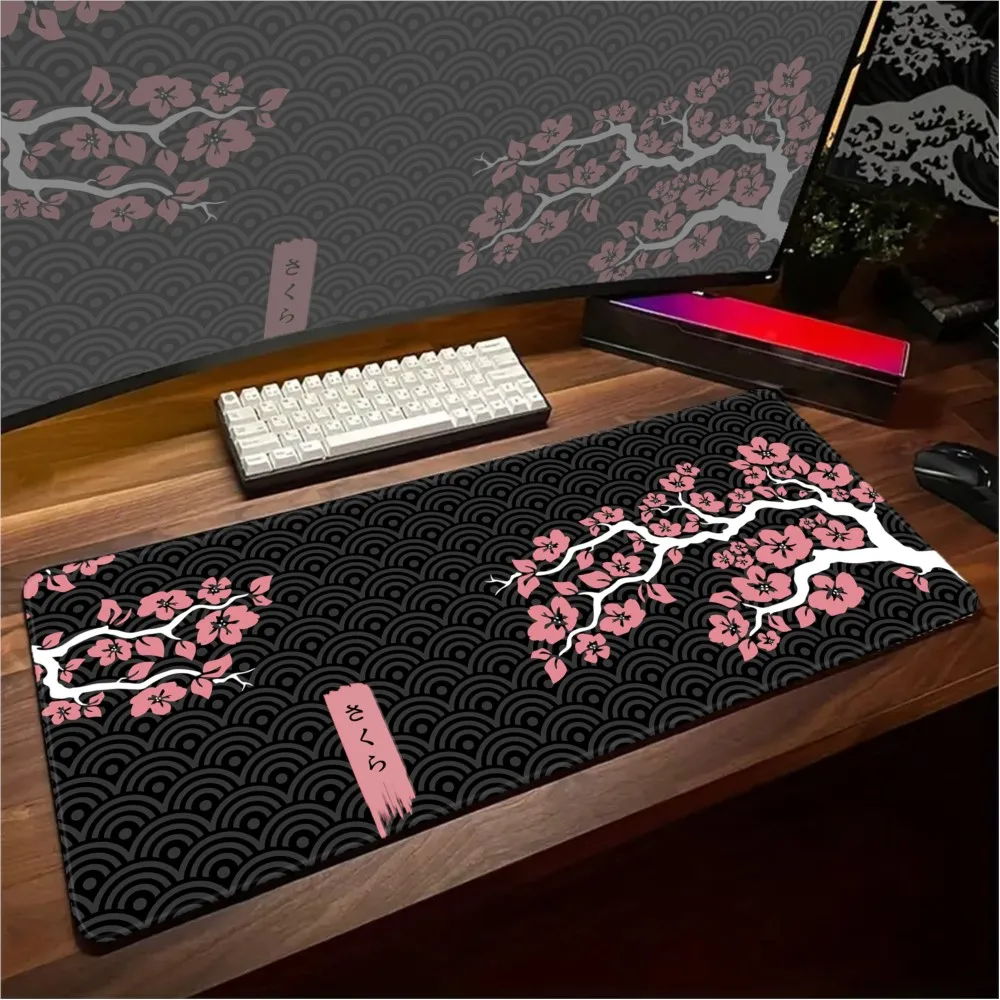 

Japanese Sakura Mousepad Large Mouse Pad Deskmat XXL Mouse Pads Rubber Keyboard Mat Gaming Mouse Mat 900x400mm Office Desk Mat