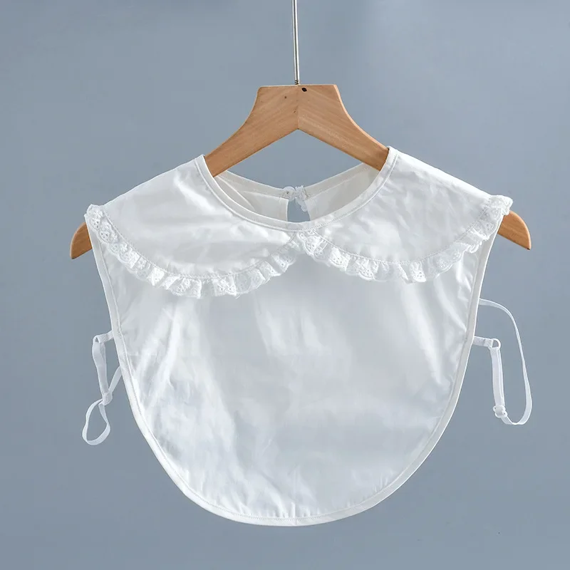 Women Shirt Detachable White Half Shirt Necklace Shawl Fake Collar Girls Ruffles Lace Floral Shoulder Wraps False Collar