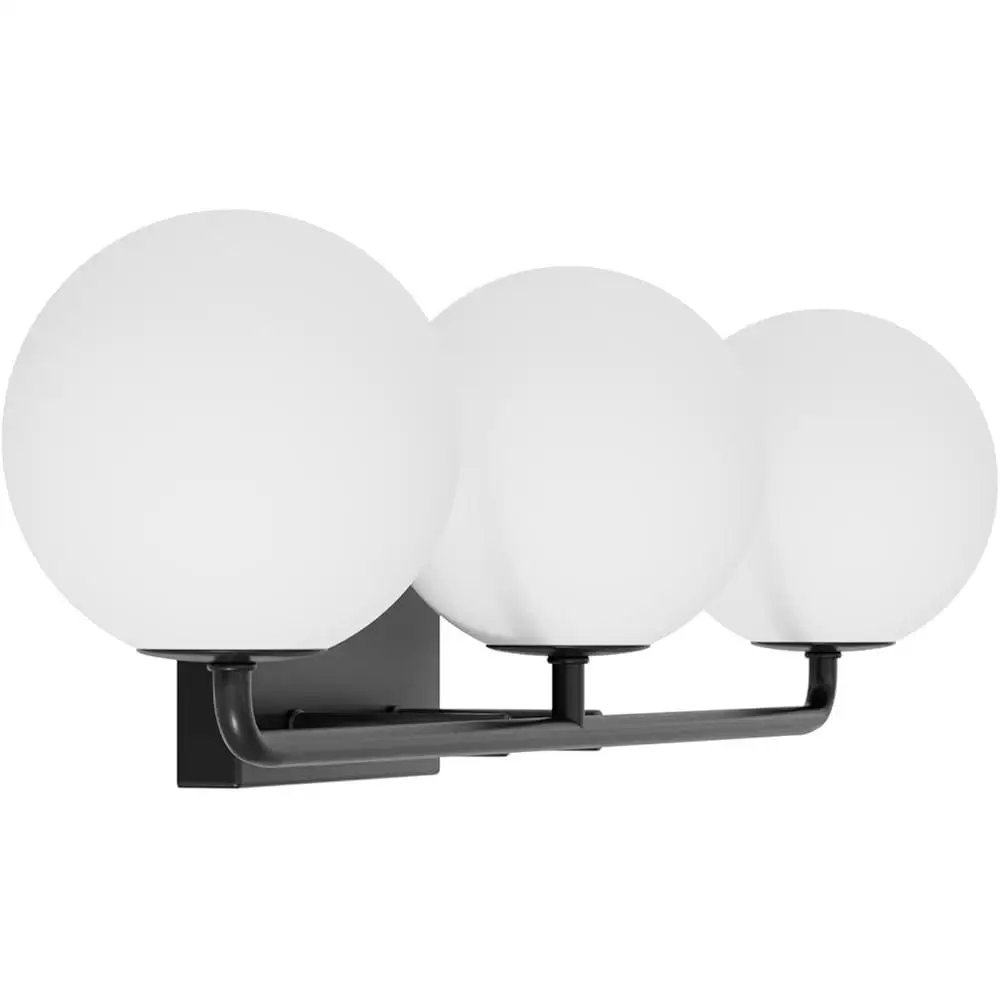 3-Light تركيبات أضواء الحمام الحديثة الغرور كرة زجاجية سوداء مقاوم للماء الشمعدانات الصناعية سهلة التركيب جدار سلكي