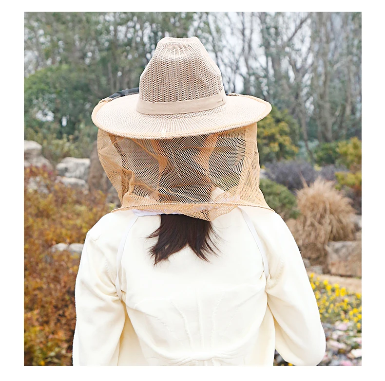 Beekeeper Anti Bee Hat Beehive Beekeeping Cowboy Hat Mosquito Bee Insect Net Veil Head Face Protector Beekeeper Equipment