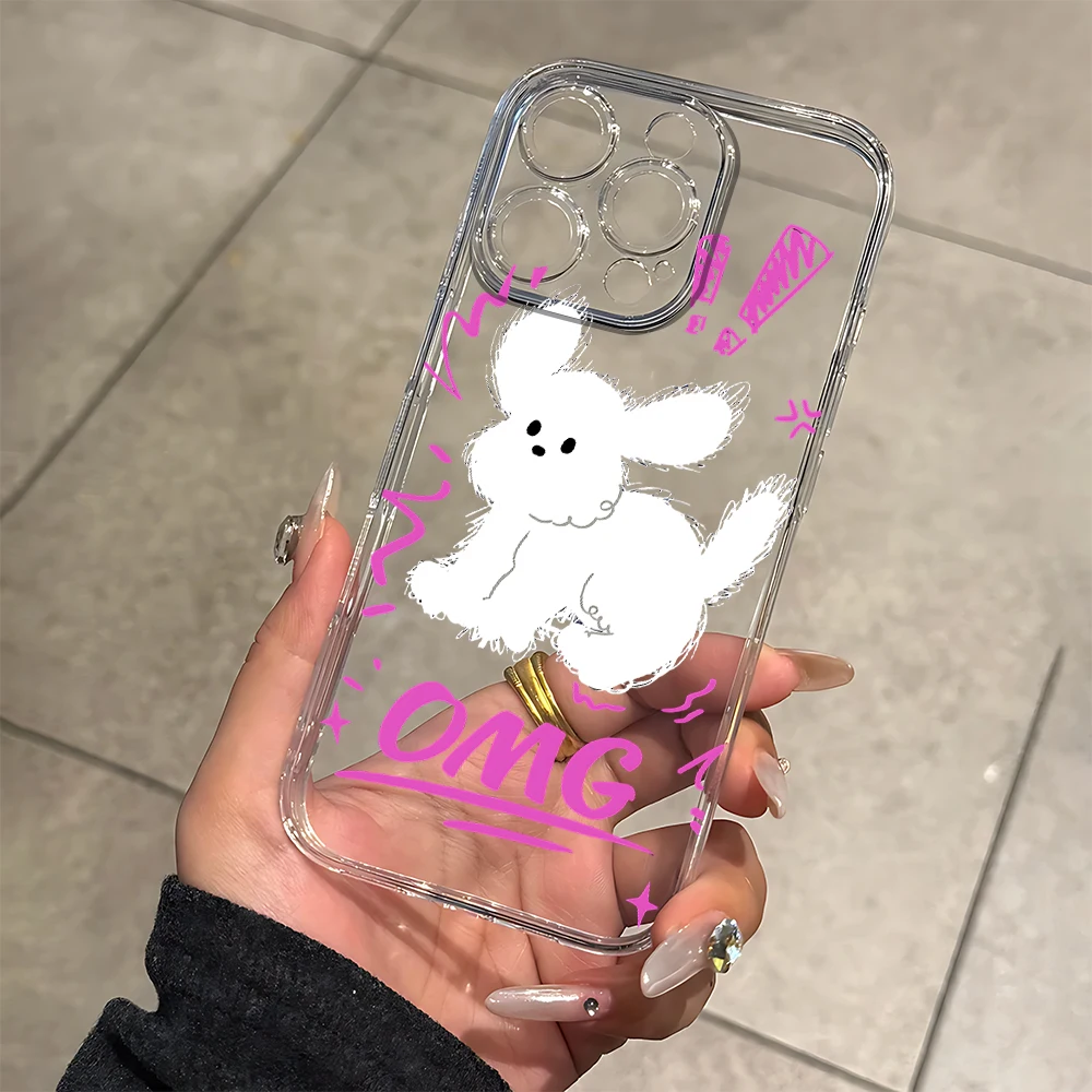 

Cute Puppy OMG Print Silicone Phone Case for IPhone 17 16 15 14 13 12 11 Pro Xs Max Air Mini 7 8 6 6s Plus SE 2020 2022 Cover