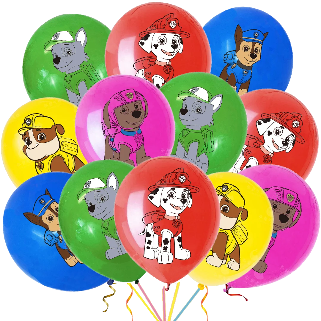 12 Stück Paw Patrol Latexballon Partydekorationen Chase Skye Marshall Partyballballons für Kindergeburtstag Partyzubehör Geschenkspielzeug