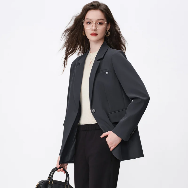 plus Size Loose Fit Jacket for Women Casual Comfortable Style Outerwear in Khaki Olive Navy Blue Dark Green Black