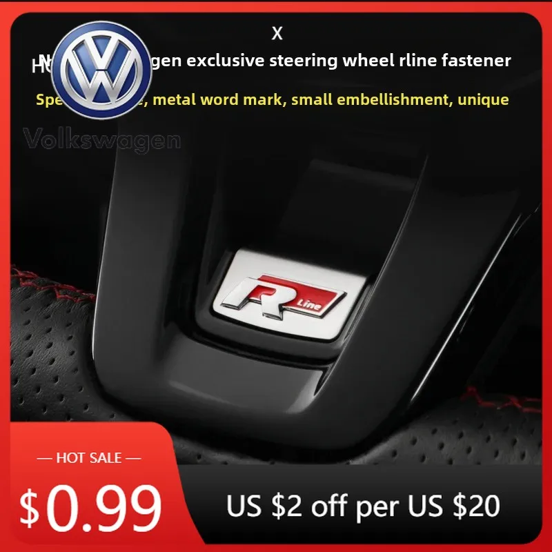Accesorios de Modificación para Volante con Emblema Decorativo R-Line de VOLKSWAGEN 2026, para Volkswagen CC B8 Golf 7/7.5 Trave