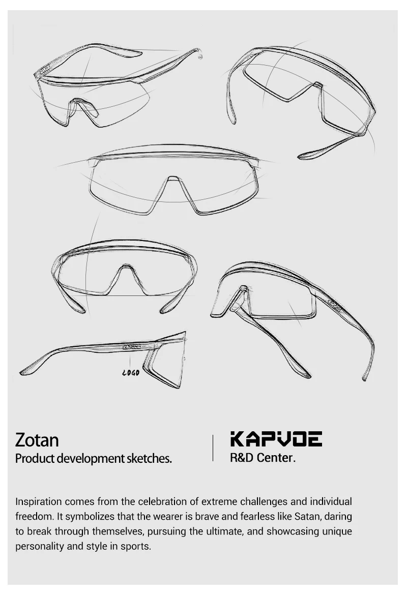 KAPVOE Neue Laufbrille Fahrrad-Sonnenbrille MTB Rennrad-Ausrüstung Herren Outdoor-Sportbrille UV400 Camping-Brille – Detail 32
