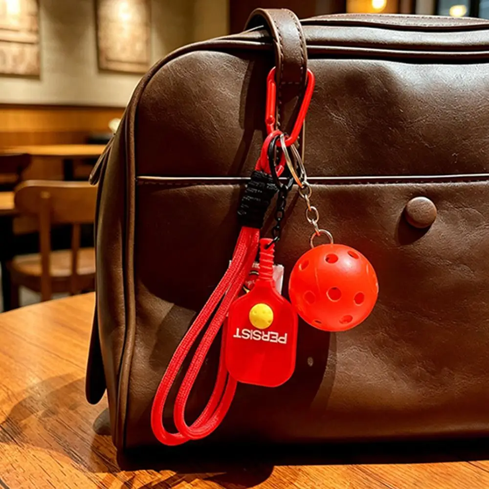 New Dopamine Fitness Series Pendant Detachable with Buckle Pickleball Key Ring Pickleball Paddle Set Keychain Bag Charm