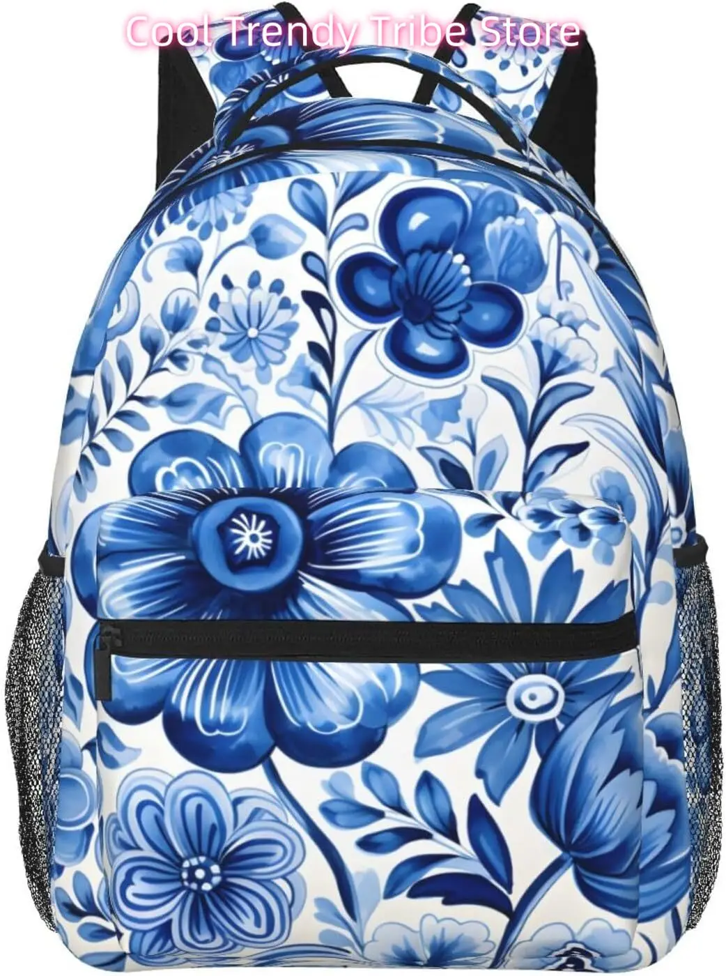 

laptop bag back to school Art Blue Flower Lightweight Laptop Backpack Lightweight Multipurpose Travel Casual Daypack Unisex Coll