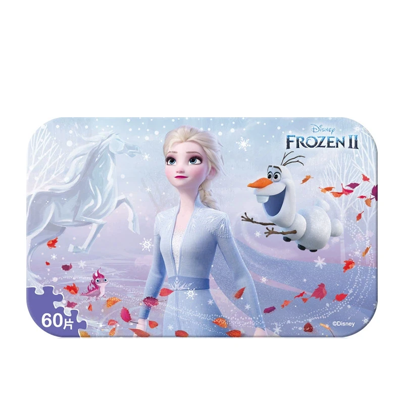 Disney Frozen Elsa Prinses Sneeuwwitje zeemeermin Anime Cartoon Iron Box 60 Stuks Foto Puzzel Geschenken Cosplay Speelgoed Jongens en Meisjes